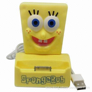 Cartoon Character Power Charger/Docking Station for iPhone 4/4S with Micro USB Cable